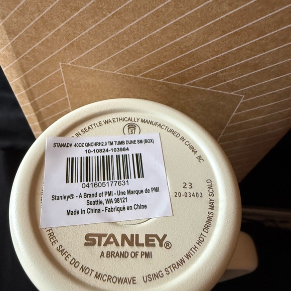 New Stanley 40oz Laser Engraved CoachCream and Gold Patterned Tumbler - Picture 7 of 7